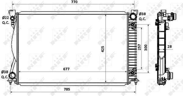 Radiator, engine cooling EASY FIT 58360