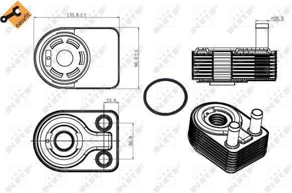 Oil Cooler, engine oil EASY FIT 31312