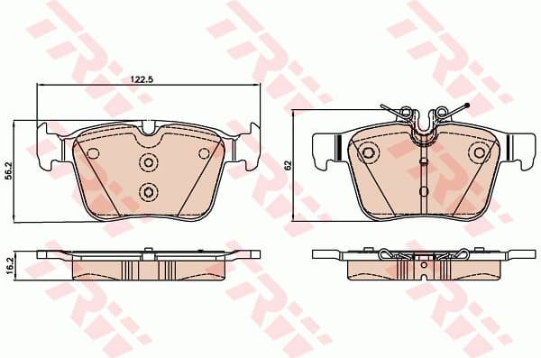 Brake pads rear, Top Quality GDB2071