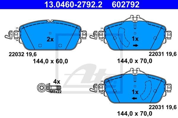 Brake Pad Set, disc brake 13.0460-2792.2
