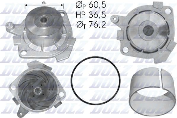 Water Pump, engine cooling S212