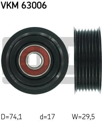 Deflection/Guide Pulley, V-ribbed belt VKM 63006