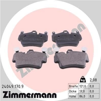 Brake Pad Set, disc brake pb:z 24049.170.9