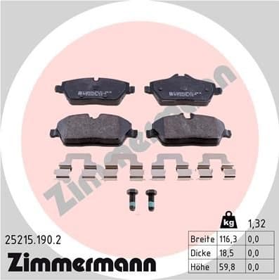 Brake Pad Set, disc brake 25215.190.2