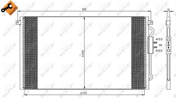 Condenser, air conditioning EASY FIT 35448