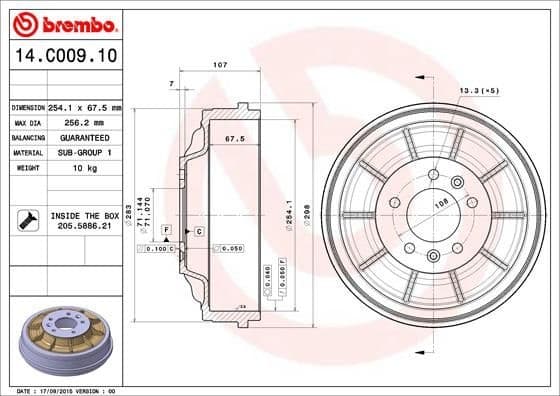 Brake Drum ESSENTIAL LINE 14.C009.10