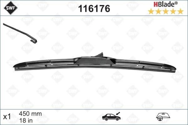 Wiper Blade DAS ORIGINAL HBLADE 116176