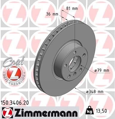 Brake Disc COAT Z 150.3406.20