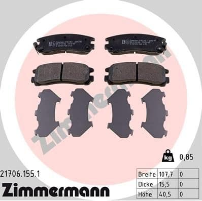 Brake Pad Set, disc brake 21706.155.1