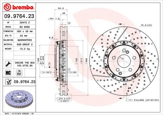 Brake Disc PRIME LINE - Floating 09.9764.23