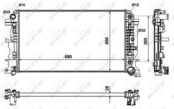 Radiator, engine cooling EASY FIT 53833