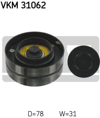 Deflection/Guide Pulley, V-ribbed belt VKM 31062