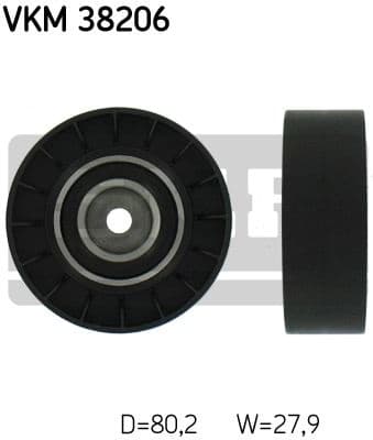 Deflection/Guide Pulley, V-ribbed belt VKM 38206