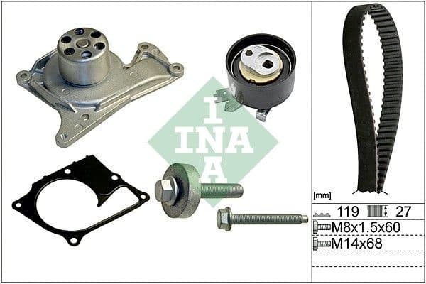 Timing belt kit with water pump 530060730