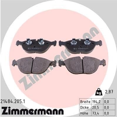 Brake Pad Set, disc brake 21484.205.1