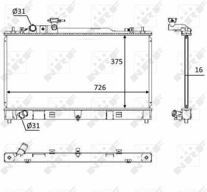 Radiator, engine cooling 58393