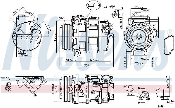 Compressor, air conditioning ** FIRST FIT ** 890390