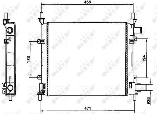 Radiator, engine cooling 54601