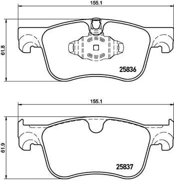 Brake pads front, Top Quality P61116