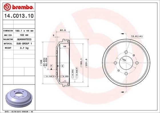Brake Drum ESSENTIAL LINE 14.C013.10