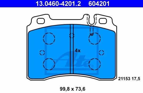 Brake Pad Set, disc brake 13.0460-4201.2 - image 2