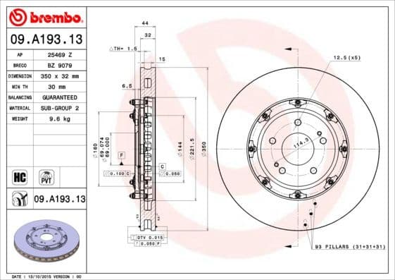 Brake Disc PRIME LINE - Floating 09.A193.13 - image 2