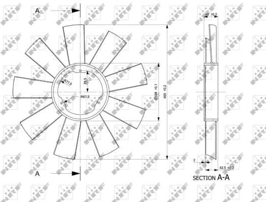 Fan Wheel, engine cooling 49812