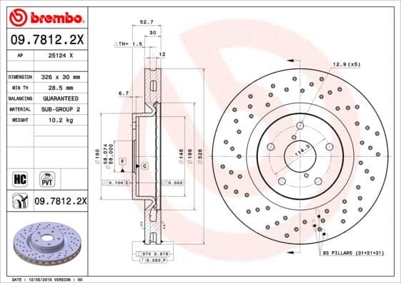 Brake Disc XTRA LINE - Xtra 09.7812.2X