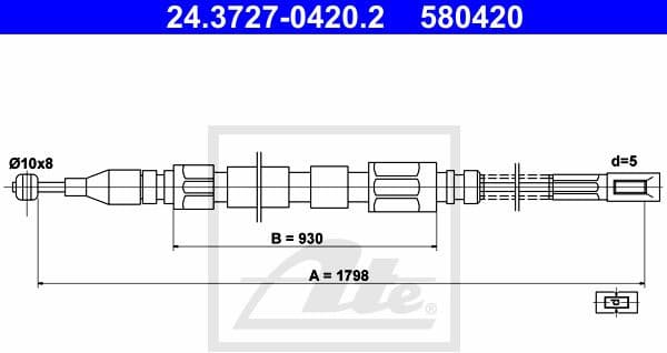 Cable Pull, parking brake 24.3727-0420.2