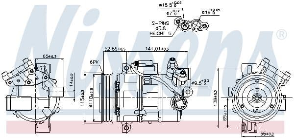 Compressor, air conditioning ** FIRST FIT ** 89086