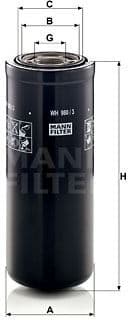 Filter, operating hydraulics WH980/3