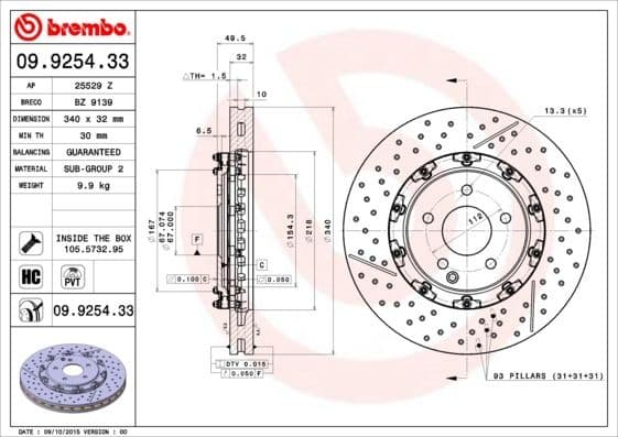 Brake Disc PRIME LINE - Floating 09.9254.33