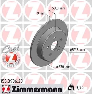 Brake Disc COAT Z 155.3906.20
