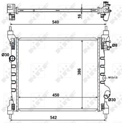 Radiator, engine cooling 53195