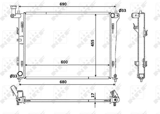 Radiator, engine cooling EASY FIT 53821