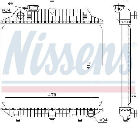 Radiator, engine cooling 62516