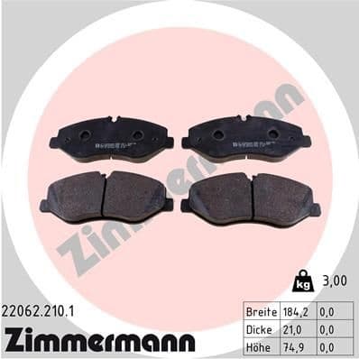 Brake Pad Set, disc brake 22062.210.1