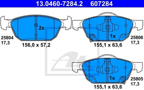 Brake Pad Set, disc brake 13.0460-7284.2