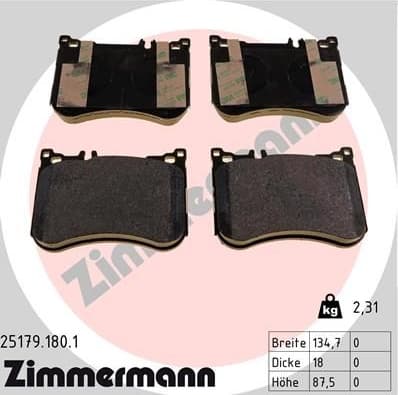 Brake Pad Set, disc brake 25179.180.1