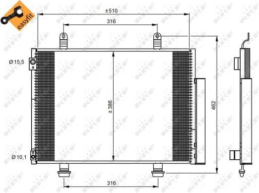 Condenser, air conditioning EASY FIT 35944