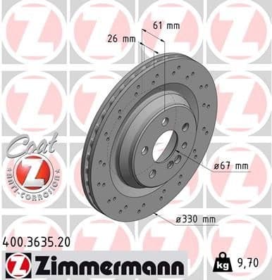 Brake Disc COAT Z 400.3635.20