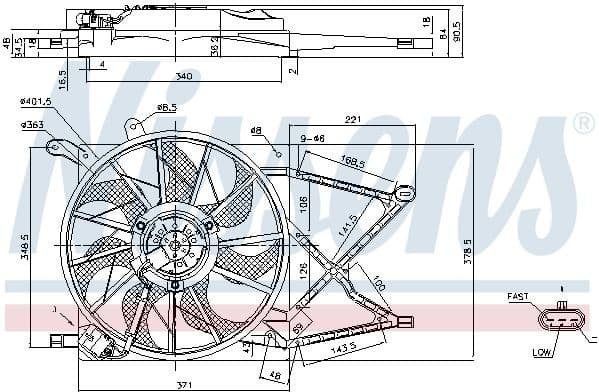 Fan, engine cooling 85154