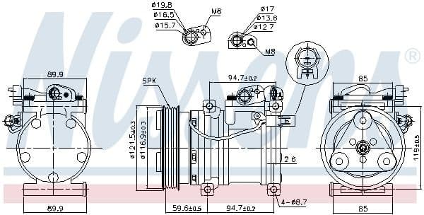 Compressor, air conditioning ** FIRST FIT ** 89294