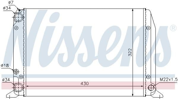 Radiator, engine cooling 604611