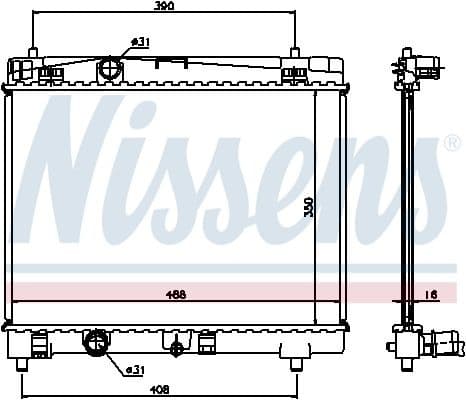 Radiator, engine cooling 64671A