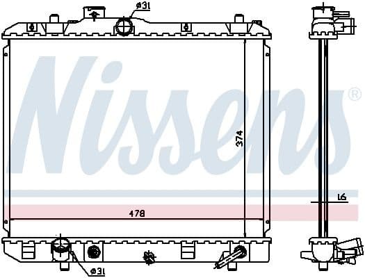 Radiator, engine cooling 630706