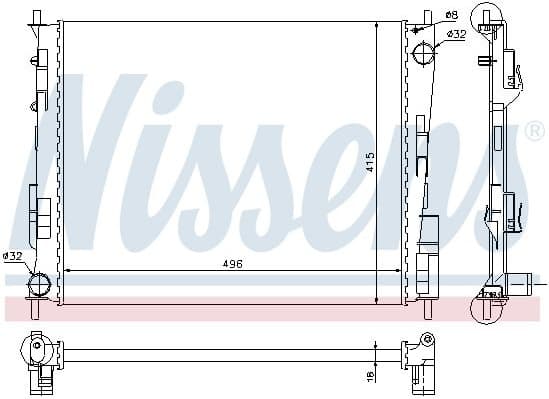 Radiator, engine cooling 67286