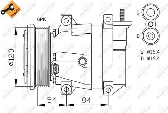 Compressor, air conditioning EASY FIT 32484