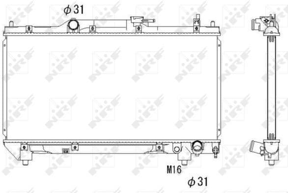 Radiator, engine cooling EASY FIT 53267