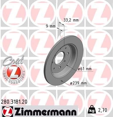 Brake Disc COAT Z 280.3181.20